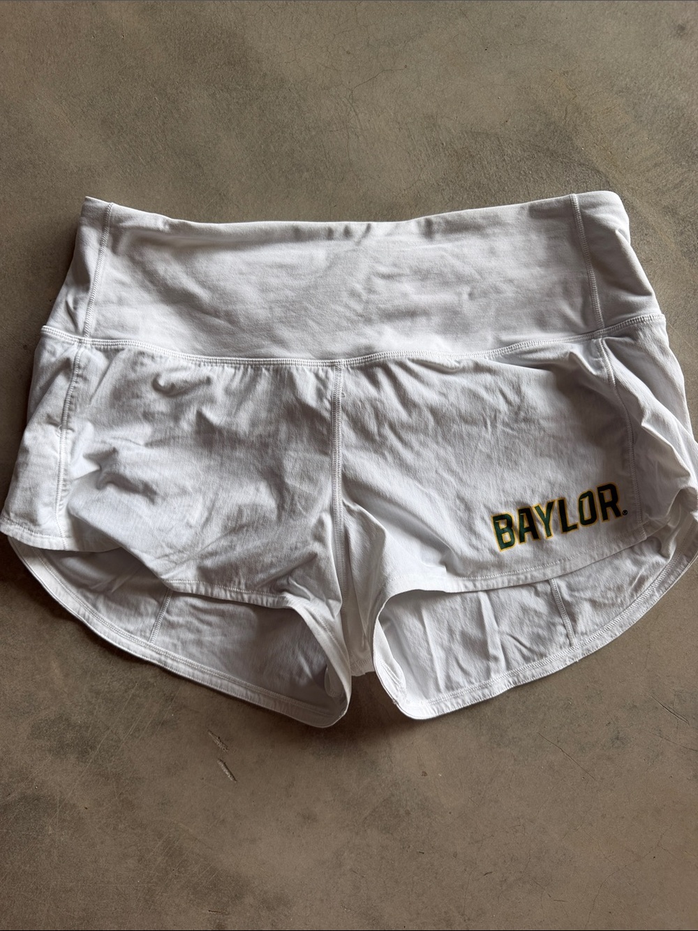 lululemon athletica White Athletic Shorts with Baylor Logo size 8